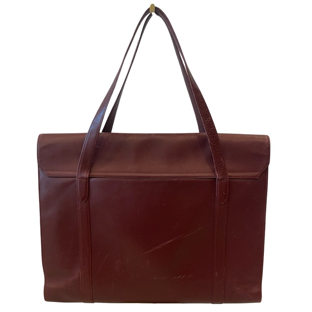 Vintage Cartier Leather Document Briefcase Bag In Cartier Burgundy From 1990’s - Picture 2 of 13